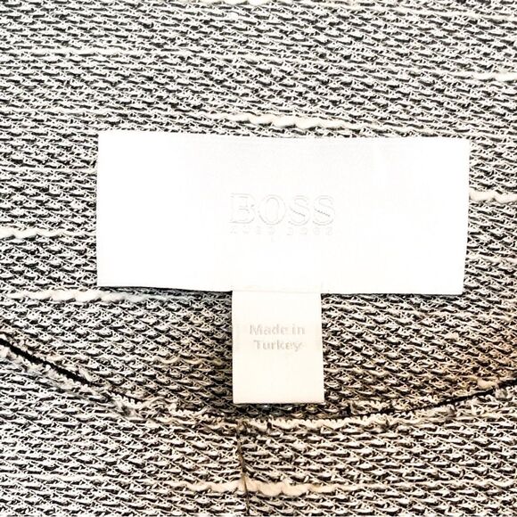🍋 Boss Hugo Boss •Women’s Grey Cotton Tweed Moto Jacket Size 10 - Picture 3 of 9